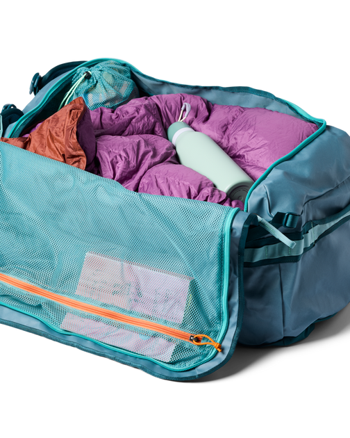 cotopaxi allpa cargo hold 35 L Travel Pack Blue Spruce / Abyss or just a whole lotta snacks Allpa Getaway 55L Duffel